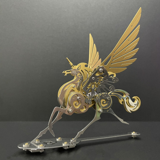 mythical winged unicorn 3d diy metal model kits 121+pcs