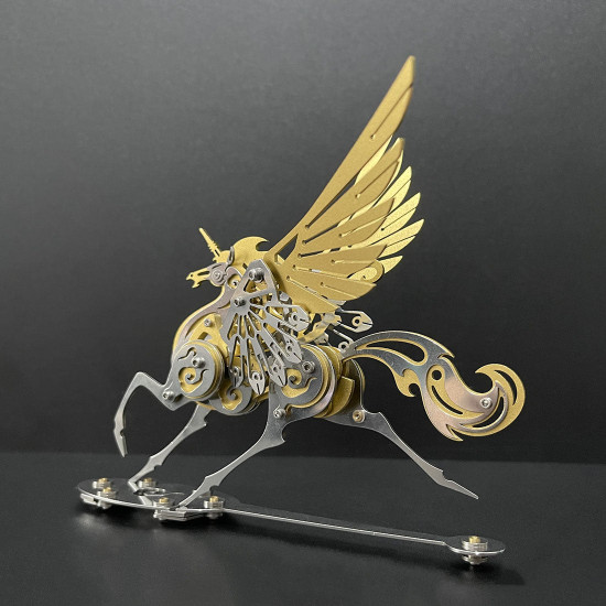 mythical winged unicorn 3d diy metal model kits 121+pcs