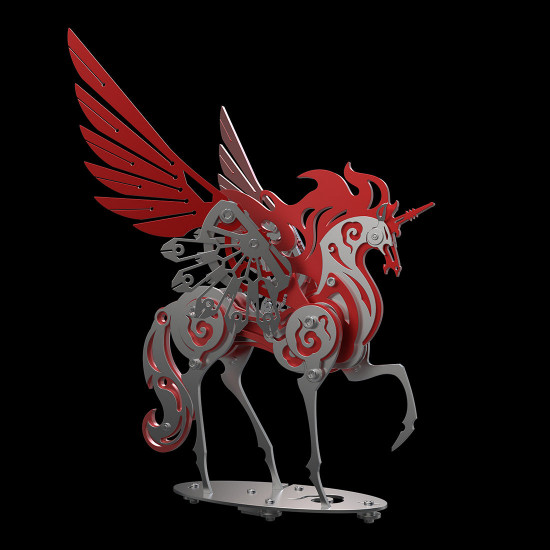 mythical winged unicorn 3d diy metal model kits 121+pcs