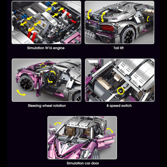 "pink devil" hypercar 3728pcs