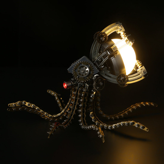 octopus lamp metal model kits steampunk art diy deep sea mysterious hunters