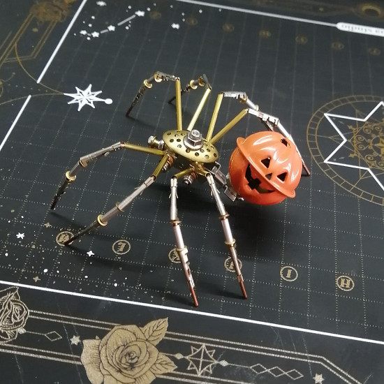 pumpkin spider 3d metal model buidling kits for halloween decor