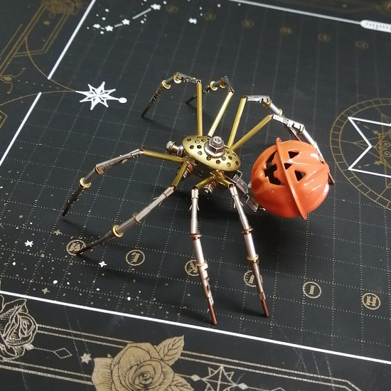 pumpkin spider 3d metal model buidling kits for halloween decor