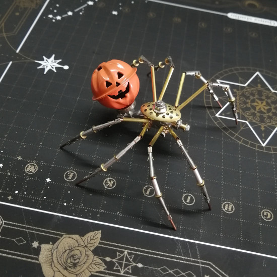 pumpkin spider 3d metal model buidling kits for halloween decor