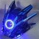 punk cool futuristic mask with lights cosplay halloween parties