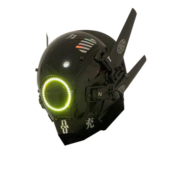 punk halloween led glow light up mask helmet for party masquerade dj costume party