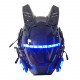 punk helmet mask with blue led light cosplay costume props for adults