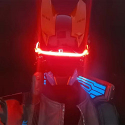 punk helmet mask with blue led light cosplay costume props for adults