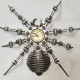 punk style 3d metal assembled spider wall clock model  for home decor