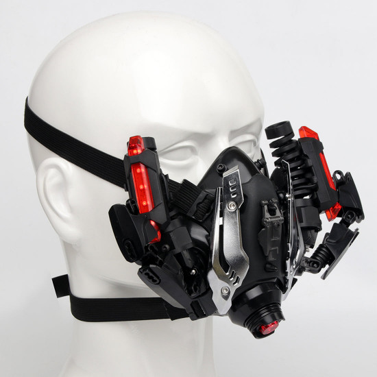 science fiction film mask outdoors dust mask with lights