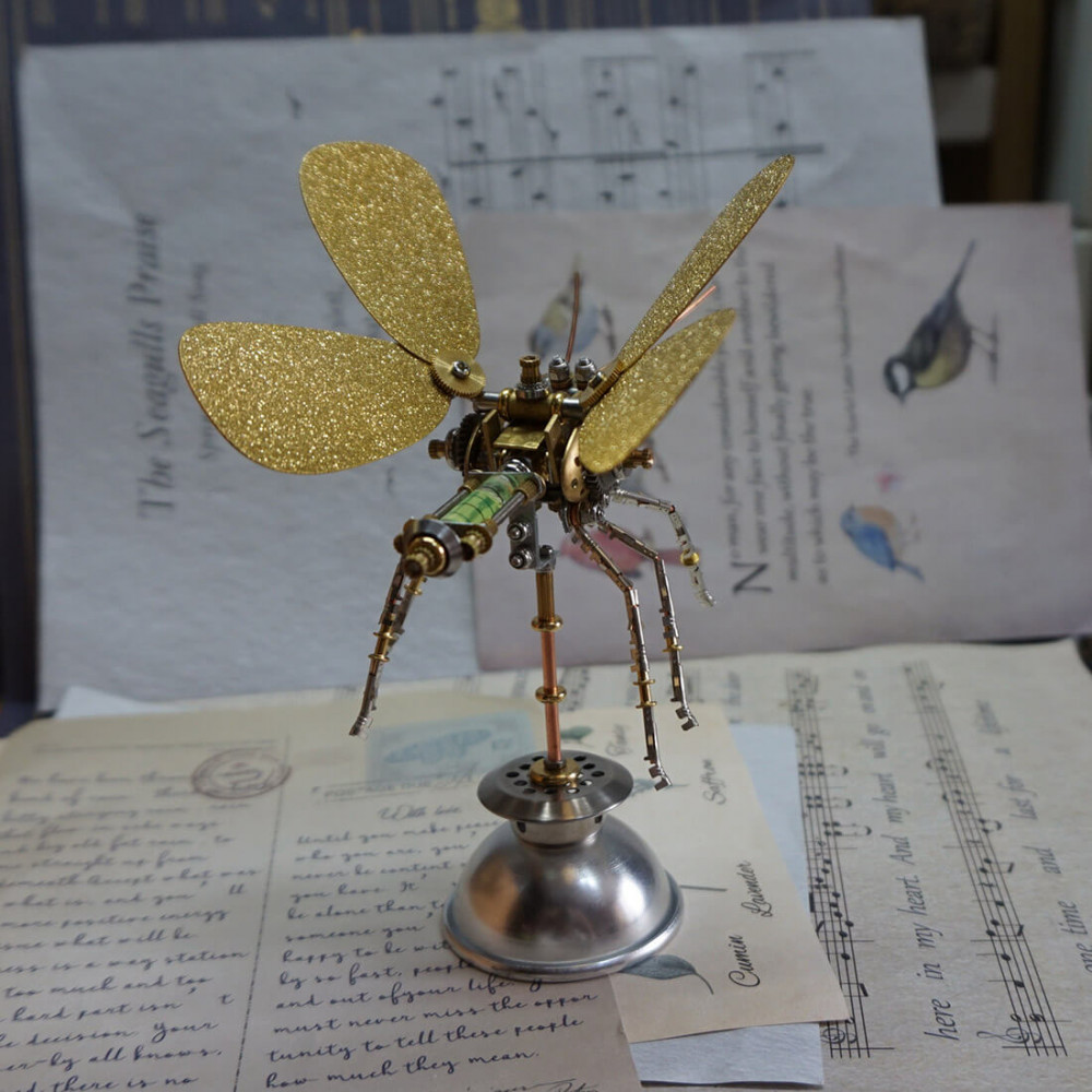 shinny gold butterfly 3d metal diy steampunk insect kits - shinny-gold ...