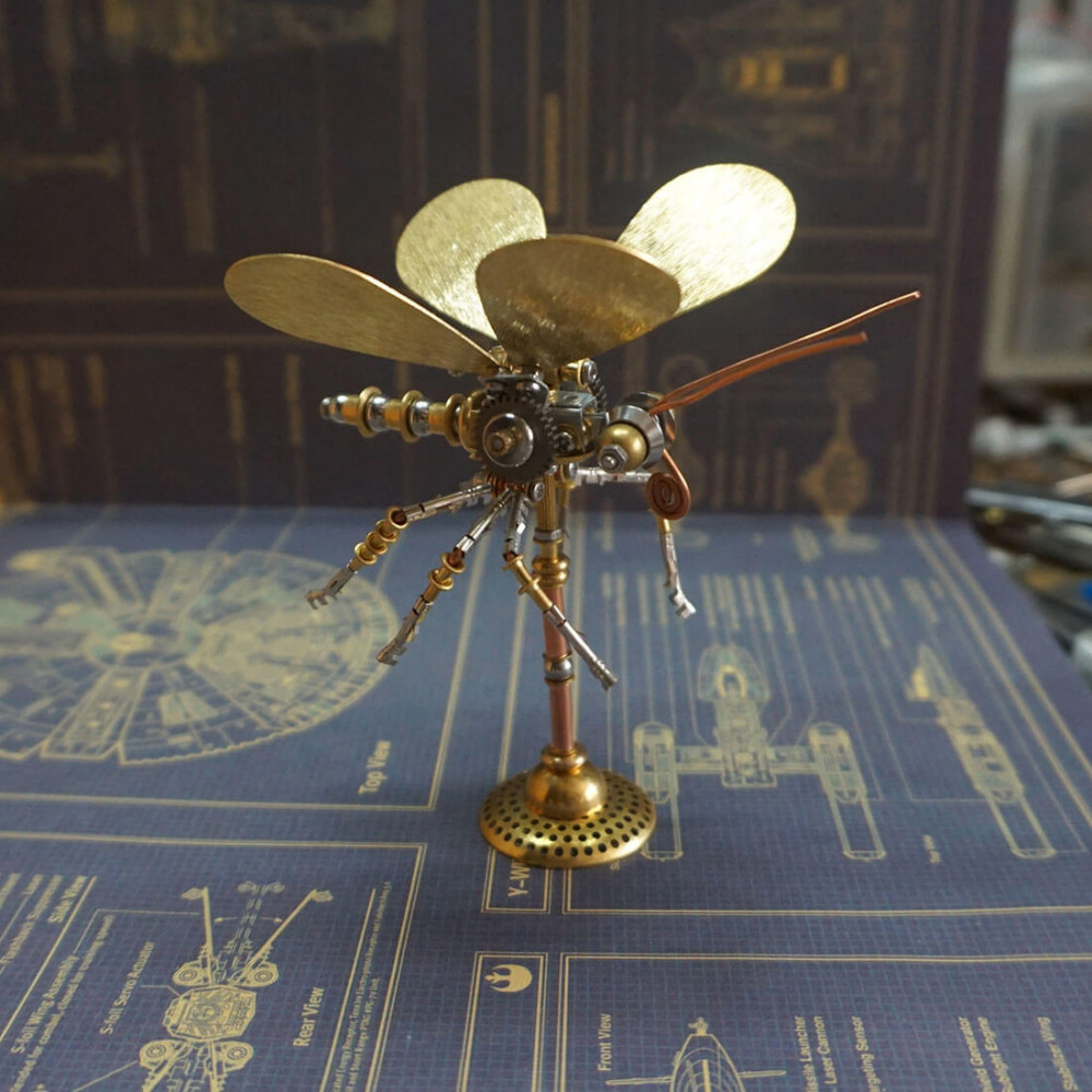 shinny gold butterfly 3d metal diy steampunk insect kits - shinny-gold ...