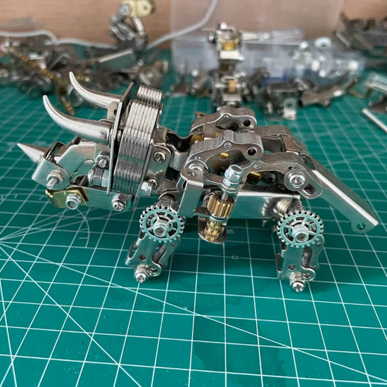 small triceratops 3d diy metal model kits