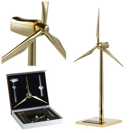 solar powered wind turbine desk model