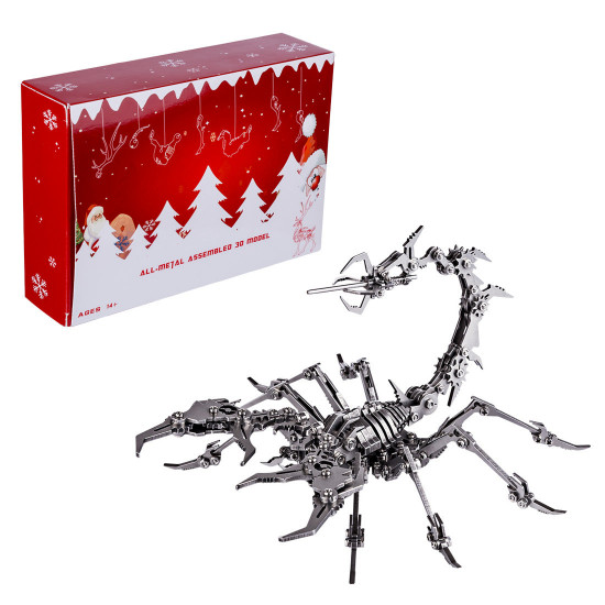 stainless steel scorpion spider elk horse pterosaur puzzle model kit with christmas packing