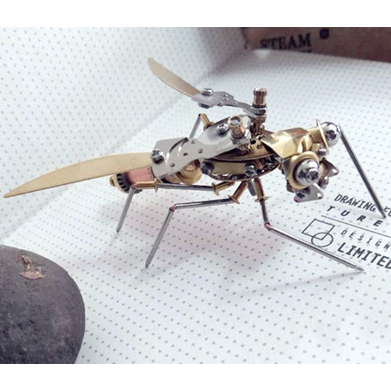 steam punk metal mechanical little wasp spider insects model crafts collection