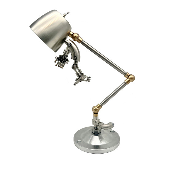 steampunk 3d metal no.1 robot table lamp us-plug