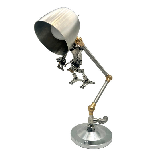 steampunk 3d metal no.1 robot table lamp us-plug