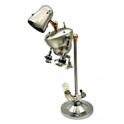 steampunk 3d metal no.3 robot table lamp us-plug