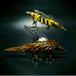 steampunk 3d metal pangolin animals model assembled crafts collection