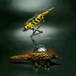 steampunk 3d metal pangolin animals model assembled crafts collection