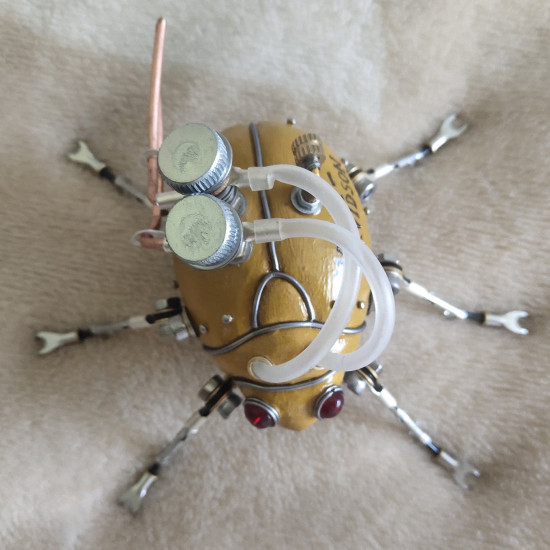 steampunk 3d mini beetle metal sculpture model crafts