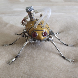 steampunk 3d mini beetle metal sculpture model crafts