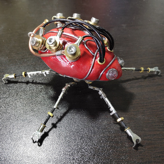 steampunk 3d mini beetle metal sculpture model crafts