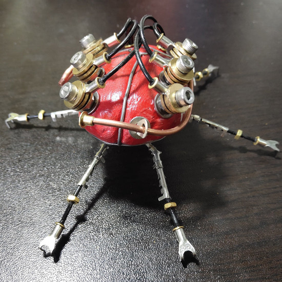 steampunk 3d mini beetle metal sculpture model crafts