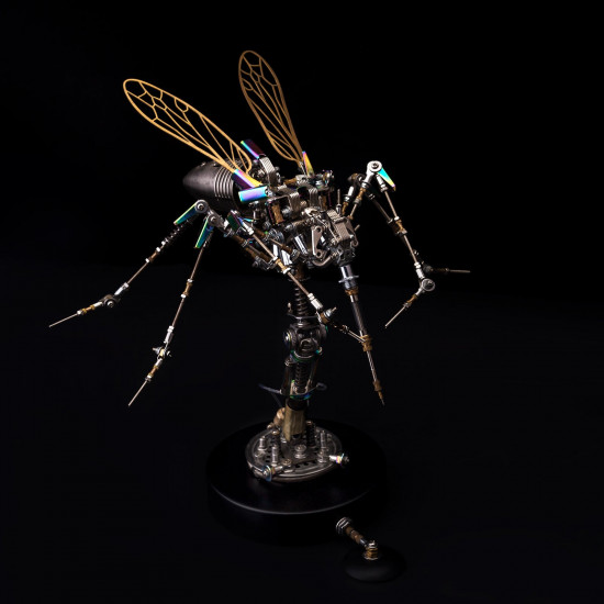 steampunk big mosquito insect model kit metal art insect statue-blood007