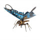 steampunk blue butterfly pipevine swallowtail model building kit with flower base