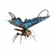 steampunk blue butterfly pipevine swallowtail model building kit with flower base