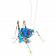 steampunk blue grasshopper model sculpture bug insect 3d metal assembled crafts