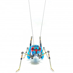 steampunk blue grasshopper model sculpture bug insect 3d metal assembled crafts