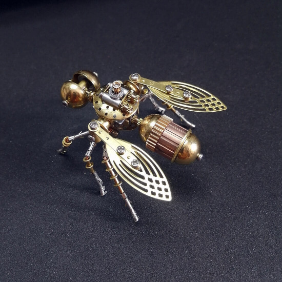 steampunk brass color little bee dragonfly 3d diy kit