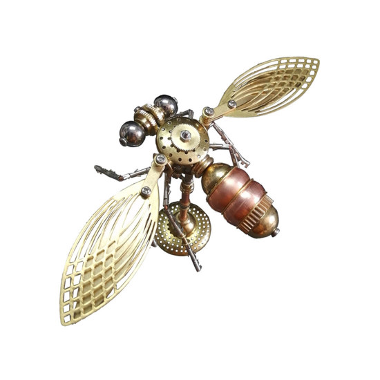 steampunk brass color little bee dragonfly 3d diy kit