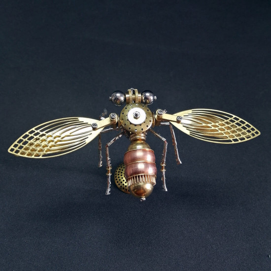 steampunk brass color little bee dragonfly 3d diy kit