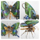 steampunk butterfly alpine black swallowtail papilio maackii model 3d diy kit with flower base