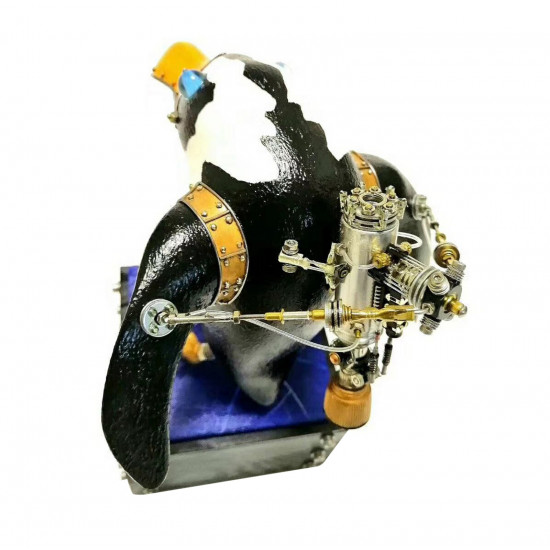 steampunk diving penguin animals sculpture metal assembled model