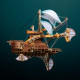 steampunk diy fantasy travel spaceship wooden puzzle