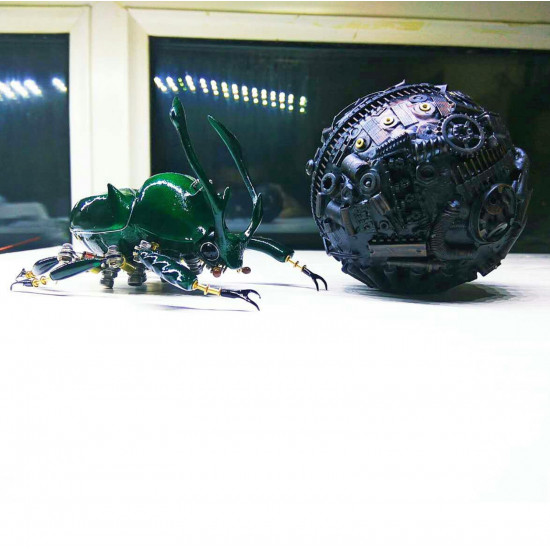 steampunk  dung beetle bugs sculpture model 3d metal assembled crafts