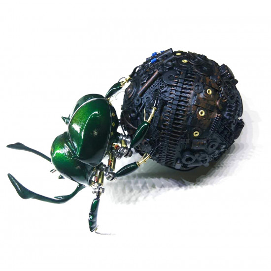 steampunk  dung beetle bugs sculpture model 3d metal assembled crafts