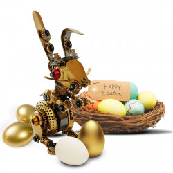 steampunk easter bunny egg model metal assembly kits