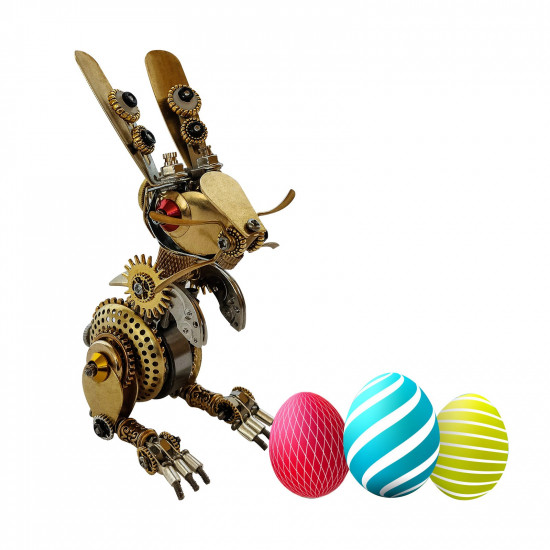 steampunk easter bunny egg model metal assembly kits