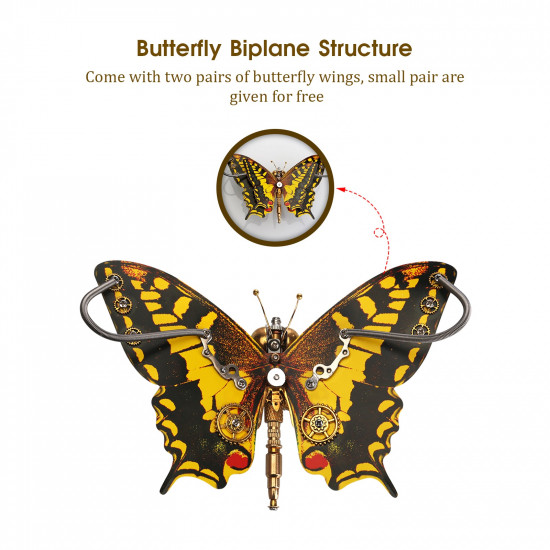 steampunk eastern tiger swallowtail butterfly diy kit papilio glaucus with flower base