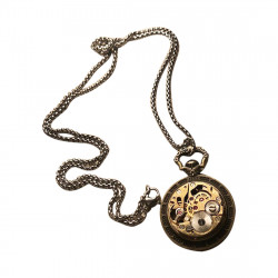 steampunk gear mechanical vintage watch necklace