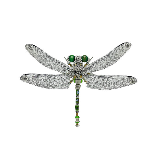 steampunk lesser emperor dragonfly 3d mechanical insect diy assembly model (200+pcs)