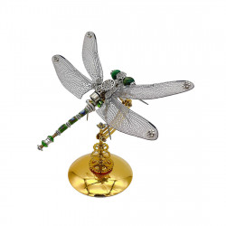 steampunk lesser emperor dragonfly with black wings 3d mechanical insect diy assembly model (200+pcs)
