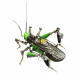 steampunk mechanical metal green locust bug insect sculptures puzzle assembled model kits