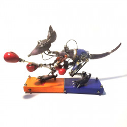 steampunk mechanical metal kangaroo boxer  assembled model kits animal sculpture